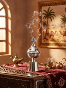 1Pc/Set Simple And Elegant Wrought Iron Incense Burner. Bakhoor Burner,With Lid, Aromatherapy Burner, Decoration, Incense Holder, Home Decor