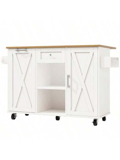 Moderne Kitchen Isl Cabinet Waste Bins, Sideboard, Multifunctional Dining Tafel Storage Space, Food Cart Snack Shelves Stretch Function Cabinets, Wit view 6