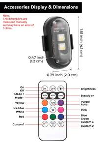 PAKRYS 4 piezas Luces estroboscópicas LED con control remoto, 8 colores 10 modos - Instalación con adhesivo de gancho y bucle resistente, batería de 110mAh, recargable por USB, resistente al agua y a los golpes, luz de advertencia de emergencia LED, luz estroboscópica de aeronave LED, luz de motocicleta, luz de posición intermitente inalámbrica LED, adecuada para interior de automóvil, motocicleta, bicicleta, dron, automóvil, camión, avión RC, hogar, luz de lectura portátil y decorativa de techo - Multicolor - Ver 6