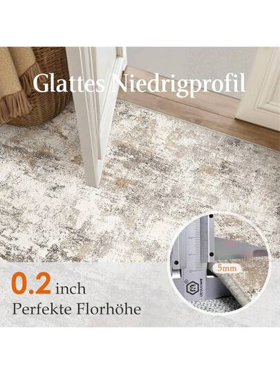 Washable Rugs Area Vloerkleed 200 300 Cm Bruin Grijs Moderne Abstract Living Room Bedroom Large Non Slip Short Pile Zachte Tapijt Dining Office view 11