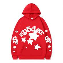SPSDER Letter Hoodie Couple Spider Web Sweatshirt Top Sweatshirt - 20 - Xem 1