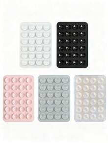3/5Pcs Multi-Purpose Square Silicone Suction Cup Mobile Phone Holder, 24-Hole Suction Cup With Strong Adhesiveness, 1/10/20/30/40/50/60Pcs,Suitable For Various Scenarios To Prevent Phone Falling, Used For Video, Vibration, And Self-Portrait Phone Accessories