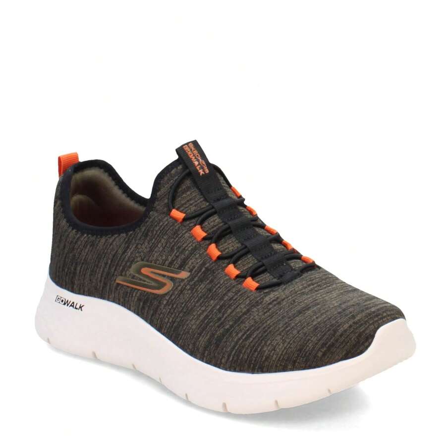 Skechers Men's GO WALK Flex - Ultra - Green, EXTRA WIDE Shoes - Running Shoes Men Shoes - Shoes For Men - 橄欖綠 | 黑色 - 查看 1