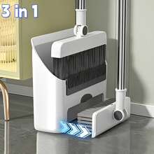3PCS Broom, Dustpan, Floor Scraping, Thickened And Enlarged New Materials, Broom, Dustpan Set Combination, Bathroom Magic Soft Fur Sweeping Broom - White - View 6
