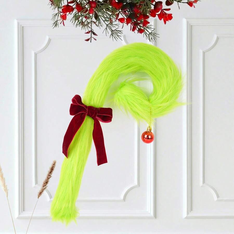 Adornos navideños verdes de bastón de caramelo para colgar en puertas y ventanas - Verde claro - Ver 1
