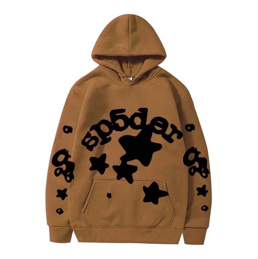 SPSDER Letter Hoodie Couple Spider Web Sweatshirt Top Sweatshirt - 33 - Xem 1