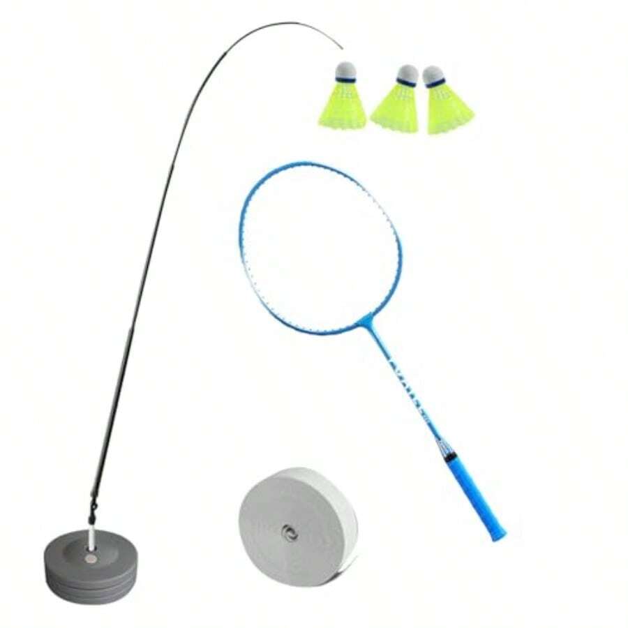 Single Badminton Trainer Badminton Accessories Badminton Set Self Practice Trainer Aid Adjustable Badminton Training Device For Beginner Badminton Shuttlecock Trainer For Home And Court