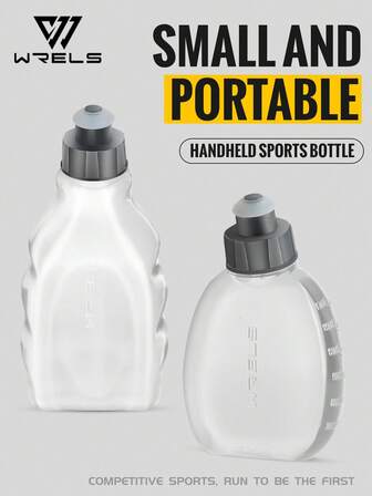  1pc WRELS Soft-Mouth Sports Water Bottle For Cycling Running, Leak-Proof Squeeze Design With Anti-Slip Curved Shape, Portable Hydration For Outdoor Hiking