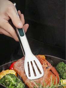 一套不锈钢易握夹钳，烧烤钳，耐热防滑烧烤夹，肉爪，适用于烹饪、盛菜、烧烤、沙拉等，厨房工具，烘焙配件 - 綠色 - 查看 4