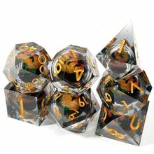 Sharp Edge Dice Set, Liquid Core Polyhedral Dice, Suitable For (D&D) Games, Unique Christmas Gift - Multicolor - View 6