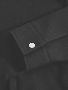 Men's Solid Color Lapel Wool Blend Full Zip Jacket, Thick Outerwear, Streetwear, Gentleman Style, Versatile For Multiple Occasions, Autumn/Winter - Grey - View 5