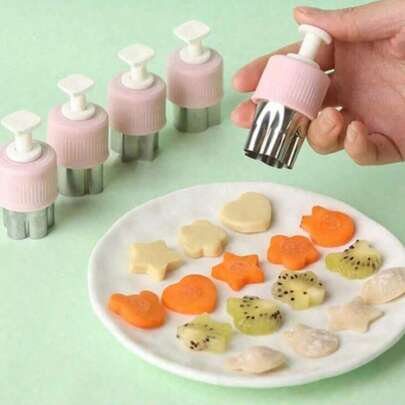 8/3/6 Pcs Food- Stainless Steel Cookie Cutters Set, Multi-Shaped Stamping Molds With Butterfly Design, Durable Baking Tools For Fruits & Vegetables, DIY Creative Lunchbox Decor Kit, Pastry Decor Accessory, Ideal For Home Bakers & DIY Craft Enthusiasts Kitchen Supplies