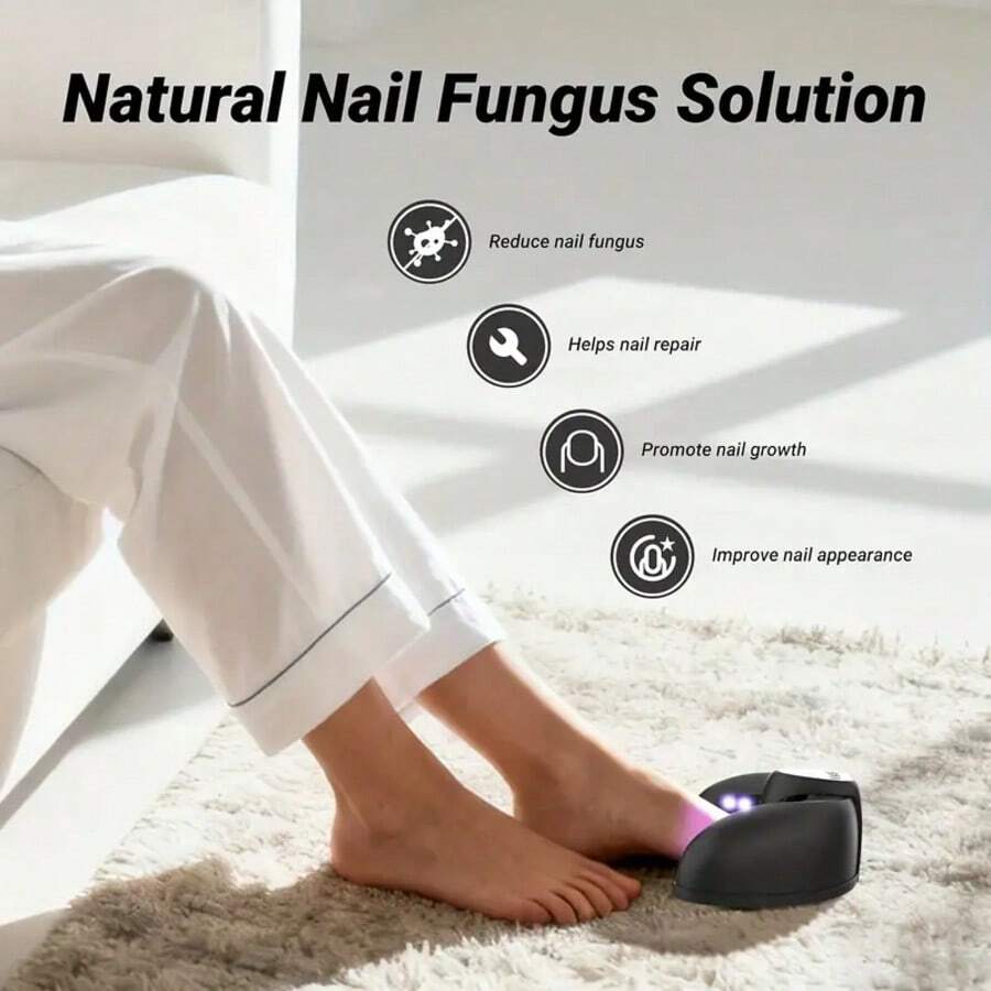 1/2 PCS Nail Fungus Cleaning Device For Multiple Toenails & Fingernails, Foldable Nail Fungus Light Treatment Device, Suitable For Discolored And Thickened Toenails Home Use (Black) - 1 cái-đen - Xem 1