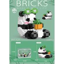 2025 New 1set 430pcs Compatible Building Blocks - Giant Panda Flower Cute Micro Bricks Construction Doll - Perfect Gift For Friends, Birthday, Holiday - Multicolor - View 16
