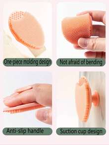 1 Set Silicone Face Cleansing Brush & Exfoliating Cream, Deep Cleansing, Soft Bristles, Blackhead & Acne Care, Silicone Face & Hair Brush, Comfortable & Soft, Massages Scalp, Cleans Dirt, Premium Baby-Grade Material, Skincare Beauty, Pore Cleansing Brush, Facial Gua Sha Board, Cleansing Products, Makeup Remover Tools - Multicolor - View 3