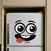 4 hojas/set de pegatinas con caras de dibujos animados para botes de basura, pegatinas de PVC autoadhesivas con caras de dibujos animados, pegatinas autoadhesivas para refrigerador, compatibles con superficies de plástico removibles, decoración del hogar, adecuadas para botes de basura, paredes, decoración de baños, refrigeradores, acabado brillante, decoración temática divertida y cubrir la fealdad de las paredes con pegatinas, decoración de habitaciones.