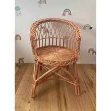WICKER KIDS CHAIR, RATTAN CHAIR, VINTAG BABY CHAIR, HANDMADE , NATURAL - Multicolor - Ver 1