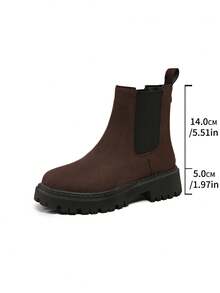 Fall/Winter Women's Popular Versatile Comfortable High-Top Elastic Slip-On Boots - Brown - View 7