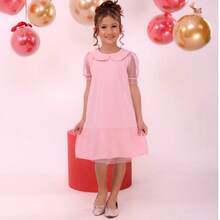 Vestido Infantil Feminino Blogueirinha Estilo Fashionista - Rosa chiclete - Visão 3