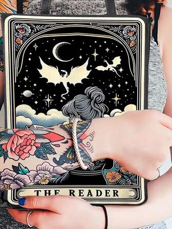 Reader - Charming Book Lover Design, Zipper Closure, Durable Polyester Fabric, Double-Sided Fantasy Art, One-Piece Book Cover, Book Cover With Zipper, Paperback Book Cover, Paperback Book Cover, Book Cover, Book Cover, School Bag, Printed Book Cover, School Bag With Front Pocket, Washable Multi-Purpose School Bag Storage Bag, Suitable For Schools, Students, Teachers And Book Lovers, Is Gift For Girls To Read Under The Stars, Gift For Book Lovers