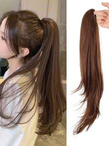 Synthetic Straight Long Ponytail Extension Hairpiece,Naturally Curly Long Hair High Temperature Hairpiece Ponytail Claw Clip Casual Halloween ﻿ - Multicolor - View 12