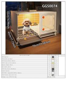 Dog Crate With Potty, Large Indoor Rabbit Hutch, Cat Cage With Litter Box, Small Animal Cage - Multicolor - View 13