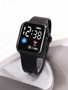 4件套男童时尚休闲LED彩虹数字显示电子手表，适合男孩佩戴，配有时尚项链、戒指和手链套装，是送给男孩的生日/节日礼物，非常适合返校、旅行、聚会等日常生活场合。也是毕业季、情人节、圣诞节送给男孩的完美礼物。 - 彩色 - 查看 8