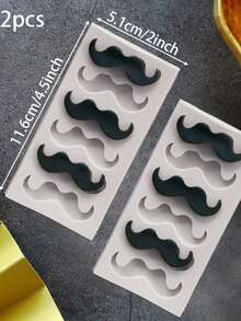 1 cái/2 cái/5 cái Khuôn bánh hình ria mép và nơ bằng silicon, dùng để làm fondant, sô cô la, trang trí bánh - Màu be - Xem 13