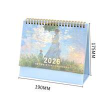 1 Pieza de Calendario de Escritorio 2026 Pintura Vintage de Óleo Calendario de Escritorio con Páginas Interiores de Color y Notas Adhesivas Calendario Mensual Volteable Adecuado para Planificación Diaria en el Hogar, Oficina y Escuela 19 * 17.5cm, Planificador Diario, Organizador del Hogar, Organizador de Moda, Calendario de Arte, Textura de Alta Gama, Páginas de Libro Duraderas, Bloc de Notas Adhesivas, Planificador, Profesional