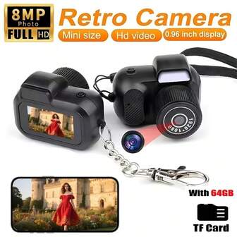 Cámara en miniatura Y3000 con llavero 8MP, cámara digital de Body diminuta, cámara pulgar DV micro grabadora compatible con tarjeta SD con pantalla para niños