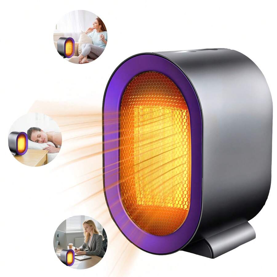Madeshow Calentador Eléctrico Pequeños Calefactores Portátiles Para Uso En Interiores,Con Protección Contra Sobrecalentamiento Y Vuelco,Mini Calefactores Personales 1200w,color negro - Gris Oscuro - Ver 1