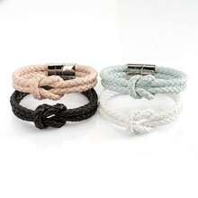 - Premium Leather Bracelet [Knot] For Women - Various Lengths And Colors - With Gift Box
