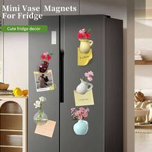 8Pcs Vase Magnets Fridge, Ceramic Model Vase Fridge Magnets, 3D Plant Vases Refrigerator Kitchen Locker Office, Home Decor - 顏色 - 查看 5