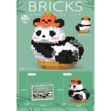 2025 New 1set 430pcs Compatible Building Blocks - Giant Panda Flower Cute Micro Bricks Construction Doll - Perfect Gift For Friends, Birthday, Holiday - Multicolor - View 19