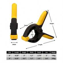 6 Inch Nylon Spring Clamps Heavy Duty 3 Inch Jaw Opening - Yellow,Black - View 2