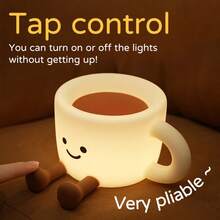 Cute Coffee Cup Night Light - 3 Brightness Levels Lamp With Touch Control 7 Colors, Silicone Lamp With 30 Min Timer, USB Rechargeable - Soft Lighting And Design, Suitable For Room, Creative Gift - Coffee Cup Night Light - View 11