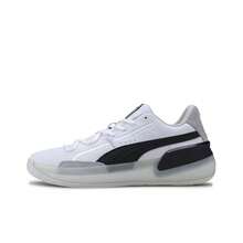 PUMA彪馬 Clyde Hardwood Basketball Shoes 平衡 低筒 實戰籃球鞋 男女同款 黑白 - 黑與白 - 查看 1