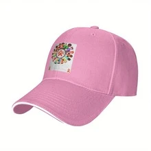 1pc Harmony Day Harmonious Life Sandwich Baseball Cap, Adjustable Cap Both Men And Women, Made Of Polyester, Washable By Hand, One Size Fits Most, Suitable Outdoor Activities, Travel, And Holiday Gifts. - Blue - View 10