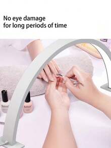 1pc 14"/20" White/Pink Acrylic Nail Lamp, Semi-Circular Nail & Beauty Lighting Lamp, LED Lighting Desk Lamp, USB Powered, Suitable For Commercial Nail Lighting, Beauty Lighting - Multicolor - View 5