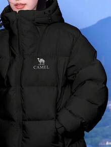 CAMEL CROWN Outdoor Down Jacket, Autumn/Winter Series Black Diamond 5 Khaki Down Jacket, Unisex Thick Warm Hooded Padded Coat - Phantom Black - View 2