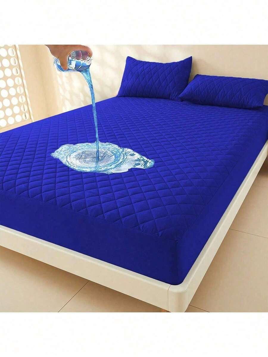 Waterproof Mattress Protector (Single, Standard, Queen, King) - Various Colors - 藍色 - 查看 1