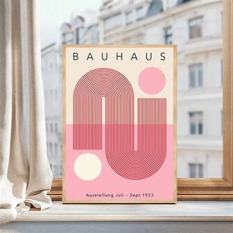 1pc/Set Chic Pink Abstract Geometric Art Poster - Frameless Mid-Century Wall Decor For Home, Perfect Gift Idea,No Frame