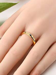 1 Pc Original 925 Sterling Silver Rings For Women 4-10 Sizes Class Star Moon Pattern Cubic Zirconia Stackable Ins European And American Style Elegance Jewelry Gifts Fits Daily Party Shopping - Silver - View 6