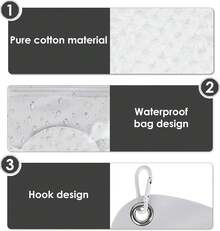 ReignSword Sand Remover For Beach, Reusable Sand Wipe Off Mitts With Carabiner, Talc-Free Sand Off Bags For Beach Vacation Camping Essentials (White)