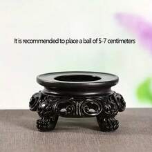 1个圆形空心水晶球支架，经典雕刻风格树脂展示架，玻璃球展示架，天然石材底座，装饰球底座，万圣节和圣诞节的理想装饰品