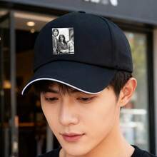 A black sports cap with a popular artwork, a compact design, perfect for summer small head around large head around baseball cap snapback cap Duckville cap fashionable graphic print ball cap retro duck cap unisex snapback low cap Baseball cap breathable low cap visual sports - ブラック - チェックする 1