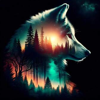 Kit de pintura de diamantes 5D de perforación completa (para adultos) - Juego de arte de diamantes de lobo (adecuado para principiantes) - Decoración de pared del hogar de artesanía acrílica con tema animal como regalo