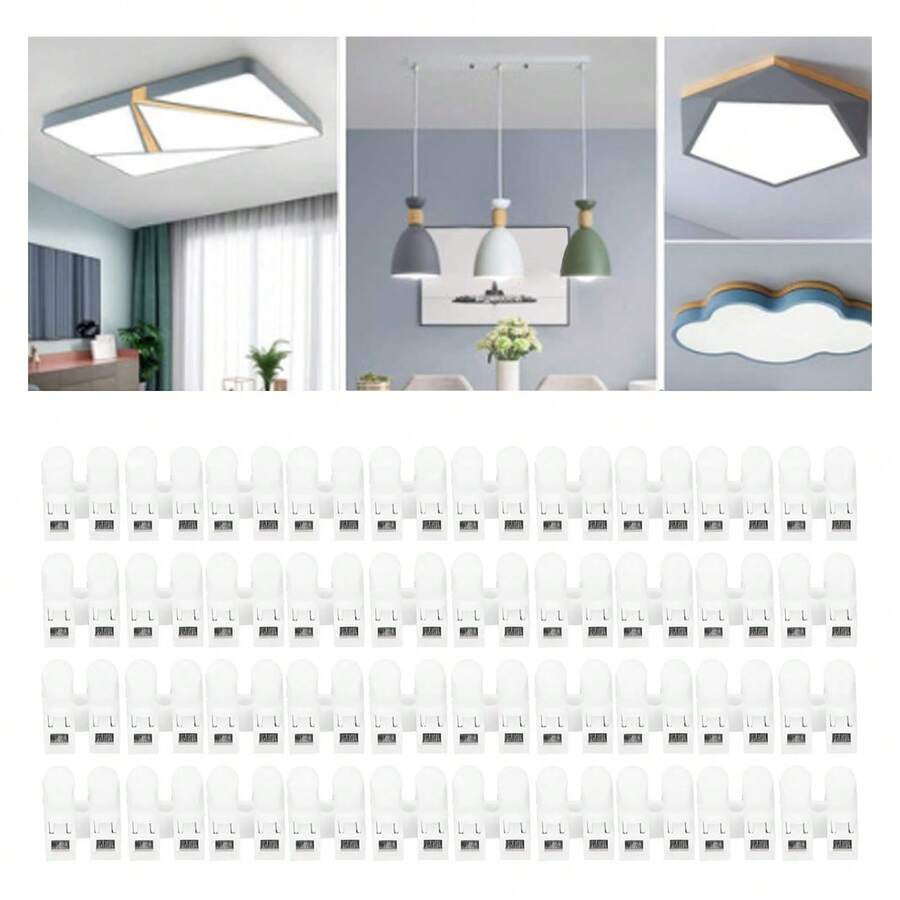 100个 5A 220V 2针快速推入式电缆连接器弹簧夹端子白色接线端子快速接线