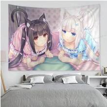 NEKOPARA Anime Cat Ear Tapestry - Light Color - Cute Anime Wall Hanging Decoration With Expressive Eyes - Soft Peach And Beige Fabric - Horizontal Hanging, Suitable For Bedrooms, Living Rooms, And Dormitories - Easy To Hang, No Electricity Required - Perfect Anime Fan Gift Suitable For Both Men And Women - Japanese Manga Inspired Decoration - Playful Anime Character Design - For Indoor Use - Comfortable Peach And Beige Fabrics - Vibrant Colors, Suitable For Home Decoration And Anime - 彩色 - 查看 2