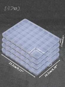 1/2/4/6 件 3/10/15/24/42 格美甲首饰收纳盒 ABS 独立收纳管 适用于美甲工具小型旅行收纳盒 可调节可拆卸隔板 适用于珠子工艺首饰耳环螺丝指甲水钻配件 - 無色 - 查看 19